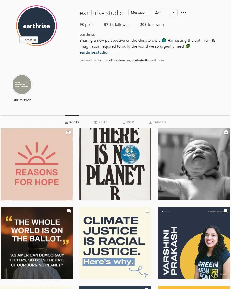 Climate Environment Sustainability Instagram Accounts