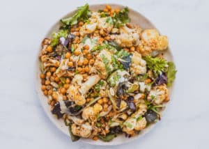 vegan spiced cauliflower salad